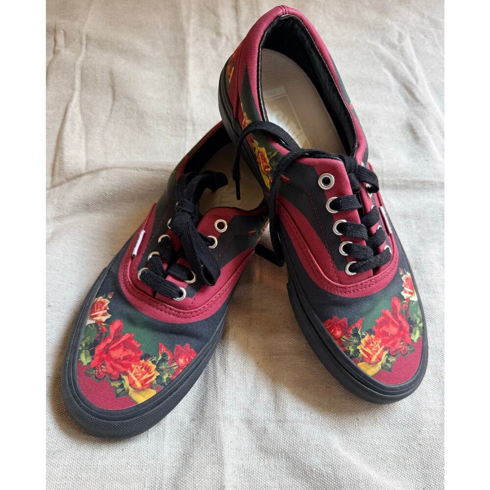 Supreme Vans Jean Paul Gaultier Low Top Burgundy Floral Men's Size 9 SS19 Skater
